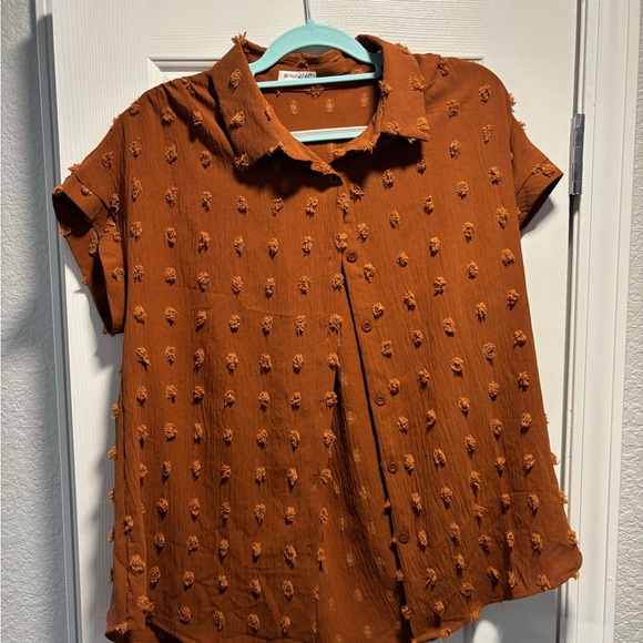 Knox Rose Rust Button Down Shirt - Picture 1 of 2